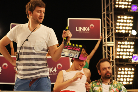 Antek Smykiewicz i Marcin Czyżewski na planie LINK4